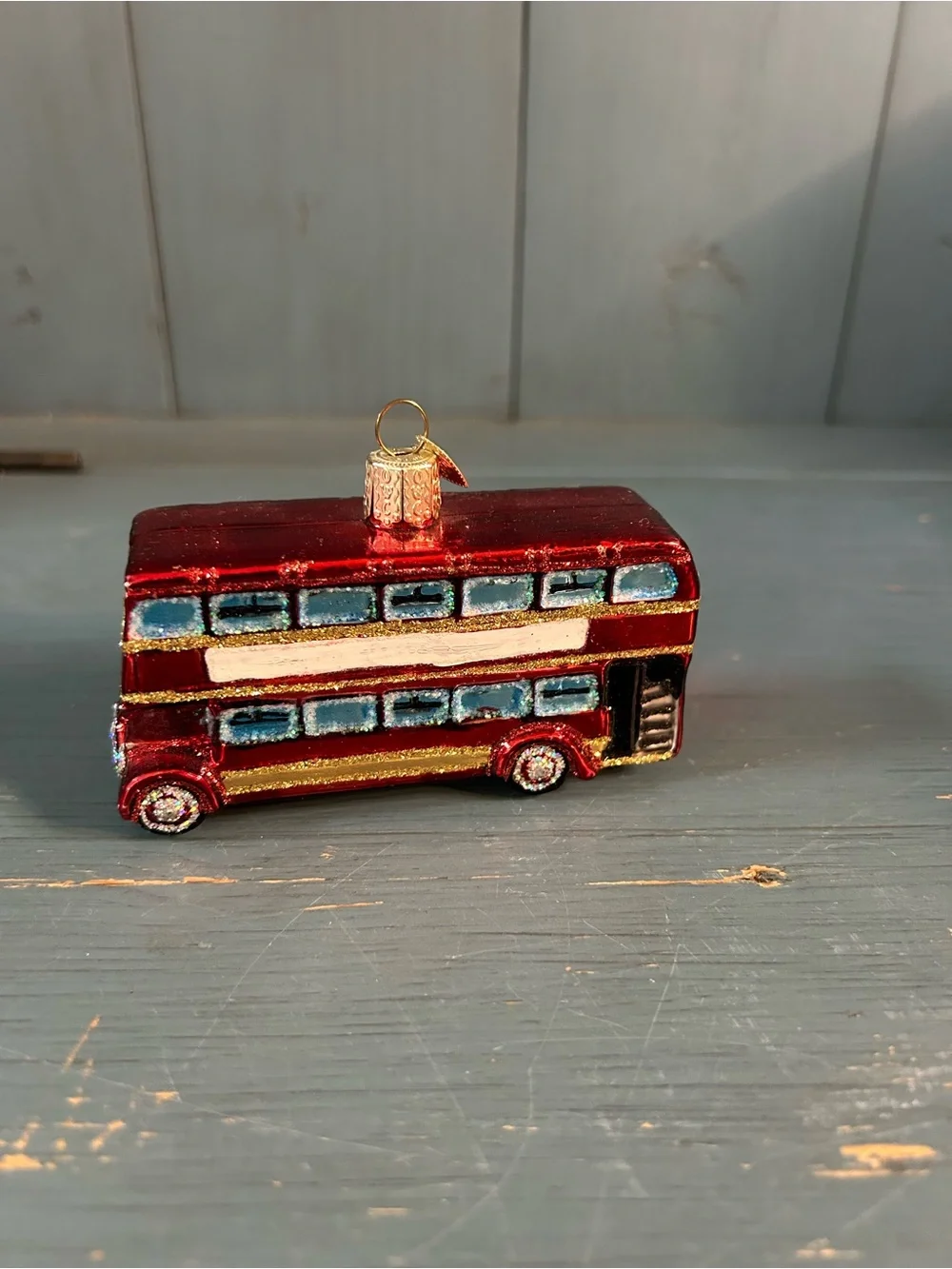 Red Double-Decker Bus Holiday Ornament - Old World Christmas